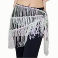 thumbnail image 2 of BLTIBY Womens Belly Dance Skirt Fringe Skirts Sparkly Sequin Hip Scarf Party Carnival Costume Rave Festival Outfit Pink Free Size, 2 of 5