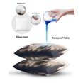 thumbnail image 6 of Waterproof Outdoor Throw Pillows with Inserts 16"x16" Set of 2, Black Forest Soft Decorative Pillowcases for Couch Bedroom, Silhouettes Foggy Grey Pine Tree Cabin Pillow Covers for Sofa Living Room, 6 of 8