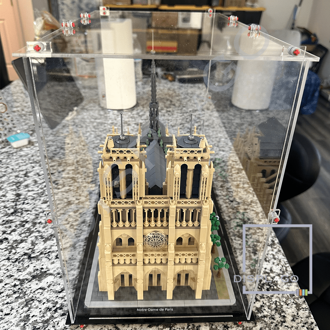 Displago Collectible Acrylic Display Case for LEGO ARCHITECTURE 21061 Notre-Dame de Paris, 8-Inch
