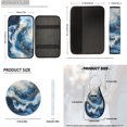 thumbnail image 7 of Pzuqiu 14 Pcs Automobile Interior Sets Front Rear Seat Covers for Cars Steering Wheel Seat Belt Headrest Cover Coasters Center Console Pad Keychain Gift for Women Blue Marble Texture Print Durable, 7 of 7