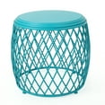 thumbnail image 1 of Christopher Knight Home Alamera Outdoor 19" Lattice Iron Side Table, Matte Teal, 1 of 1