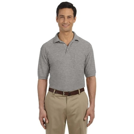 Harriton Polo Homme 5.6 oz. Easy BlendTM avec Poche
