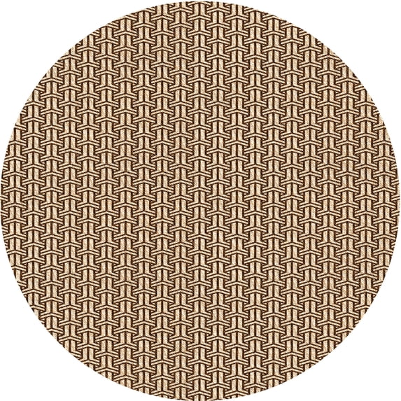 Ahgly Company Indoor Round Patterned Blood Red Brown Area Rugs, 3' Round