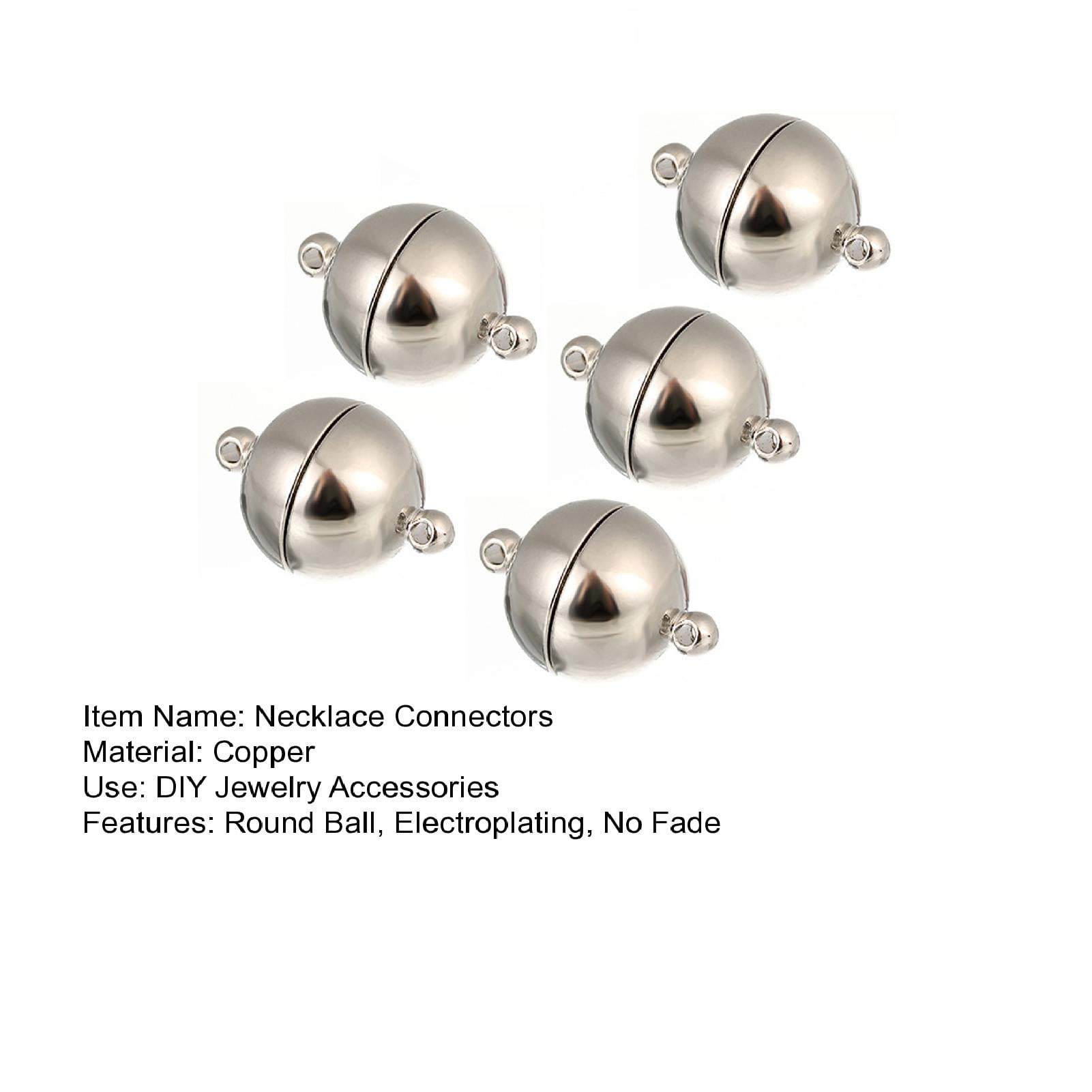 Magnetic Clasps, Smooth Round Ball with Loops 6mm Diameter, Gunmetal Tone  Brass (1 Set)