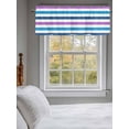 thumbnail image 3 of Valances for Windows Blue Purple White Striped Rod Pocket Cafe Window Treatments Valance Curtains for Kitchen Bathroom Laundry Basement Windows 42"x12", 3 of 9