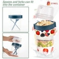 thumbnail image 4 of Envase para cereales y yogur EYNEL, 650 ml, paquete de 4 con tapas y cuchara, 4 of 8