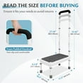 thumbnail image 2 of Step Stool with Handle for Elderly Adults High Beds Steps Heavy Duty Metal Stepping Stool Mobility Aids Stand Assist Medical Adjustable Bariatric Step Stool for Kitchen, Bedside, SUV, Bath - 400 lbs, 2 of 6