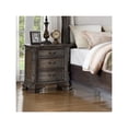 thumbnail image 3 of Miekor Furniture Traditional Nightstand End Table with Three Storage Drawers Grey Decorative Drawer Pulls 1pc Solid Wood Wooden Furniture B5A8885, 3 of 6