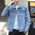 thumbnail image 2 of Abrigos de mezclilla para hombre, chaqueta vaquera con botones de otoño para hombre, ropa de abrigo de invierno negra para hombre, 2024, original, de alta calidad, bajo costo, estética G, 2 of 5