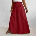 thumbnail image 6 of Iyufng Plus Size Wide Leg Pants for Women, Women's Tie Waist Loose Fit Casual Pants, 6 of 6