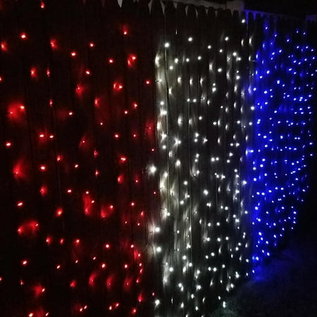 Sunnydaze 3 Strand Set Of 200 Count 68 Foot Patriotic Solar Powered Sunnydaze 3 Strand Set Of 200 Count 68 Foot Patriotic Solar Powered Led String Lights Contains 1 Red Bright White And Blue Com