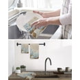 thumbnail image 5 of Blue Hydrangea Kitchen Dish Towels for Drying Dishes Set of 2, Flowers Leaves Butterfly Retro Khaki Waffle Weave Microfiber Hand Tea Bathroom Towels Quick Dry & Absorbent Towel 15.7x23.6, 5 of 7