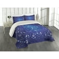 thumbnail image 2 of Ambesonne Astrology Quilted Coverlet 3 Pcs, Constellation Zodiac, King Size, Dark Blue, 2 of 4