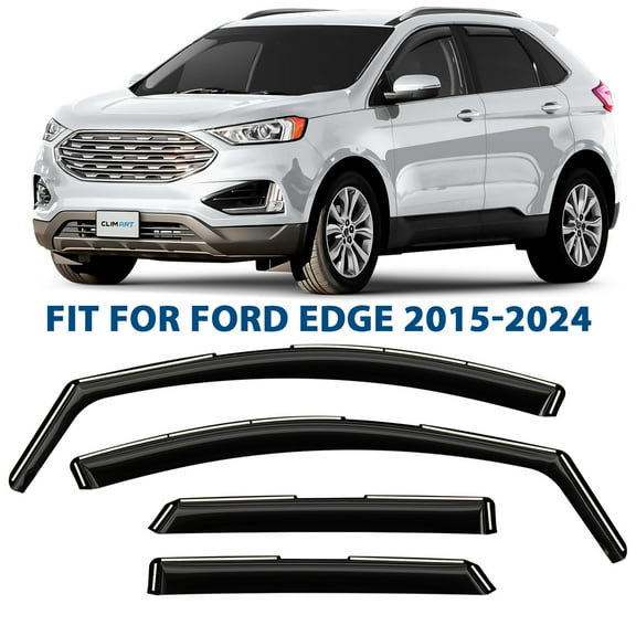 CLIM ART in-Channel Incredibly Durable Rain Guards for Ford Edge 2015-2024, Original Window Deflectors, Vent Window Visors, Vent Deflector, 4 pcs. - 615076