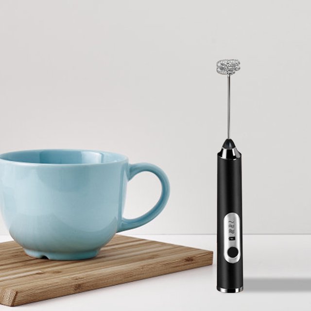Batidor eléctrico 3 velocidades Espumador de leche eléctrico Mezclador Utensilios de cocina (J31 negro)