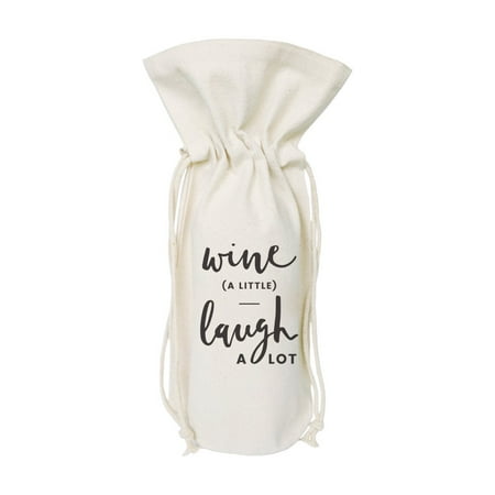 

Wine a Little Laugh A Lot Cotton Canvas Wine Bag