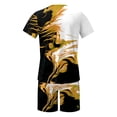thumbnail image 4 of Men's Suit Category - All-Over Print Short Sleeve Tee and Quarter Pants Two-Piece Set for Men, 4 of 4