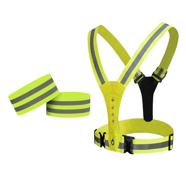 Chaleco reflectante LED Zulema para corredores accesorios ajustables mu amarillo