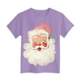 thumbnail image 4 of Ulanda Merry Christmas Shirt for Kids Toddler Boys Girls T-Shirts Short Sleeve Holiday Tee Xmas Gift Tops (Purple, 7-8 Years), 4 of 6