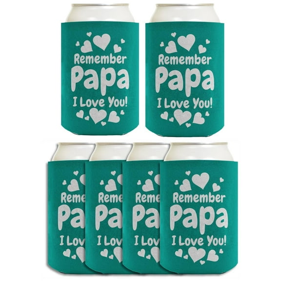 Gift For Papa Remember Papa I Love You 6-Pack Can Drink Sleeves