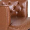 thumbnail image 5 of Noble House Suncook Faux Leather Tufted Club Chair, Set of 2, Cognac Brown, 5 of 8