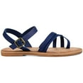 thumbnail image 3 of Women's Journee Collection Vasek Flat Thong Sandal Blue Faux Leather 12 M, 3 of 7