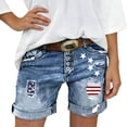 thumbnail image 3 of Trendfront Womens Slim Fit Distressed Printed Patchwork Cut-off Shorts Stretchy Denim Style Shorts Fashion Summer Outfits Casual Bottoms, 3 of 5