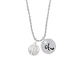thumbnail image 2 of Delight Jewelry Silvertone Baby on Board with Feet Silvertone Script Initial Disc - K - Charm Necklace, 20"+3", 2 of 4
