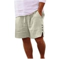 thumbnail image 3 of Axiiglly Shorts for Men Drawstring Rivet Trim Summer Work Pants Casual Loose Lightweight Solid Color Outdoor Pants S-5XL, 3 of 8