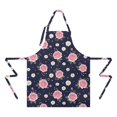thumbnail image 2 of Pioneer Flower Floral Print Pattern Apron for Women and Men, Cotton Linen Waterproof with Pockets, Adjustable, 33x27 Inch for Kitchen, Gardening, BBQ, Salon, 2 of 6