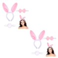 thumbnail image 4 of Wisewang 3pieces Plush Ears Headband For Performance And Parties Stable Fixation 3 Piece Set Bunny Hair 2Set, 4 of 6