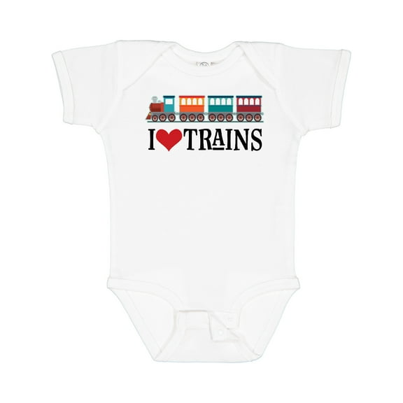 Inktastic I Love Trains Boys or Girls Baby Bodysuit