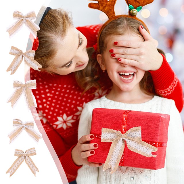 Lazos Navideños Xihbxyly Adornos para Árboles de Navidad Rojos
