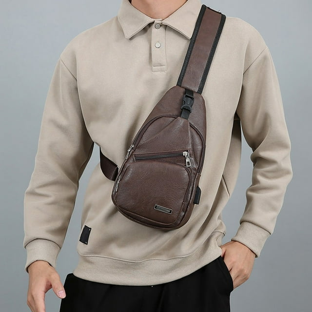 Bolsa bandolera para hombre: elegante mochila deportiva de gran capacidad,bolsa de viaje segura,ideal para senderismo,gimnasio,uso diario,duradera y práctica