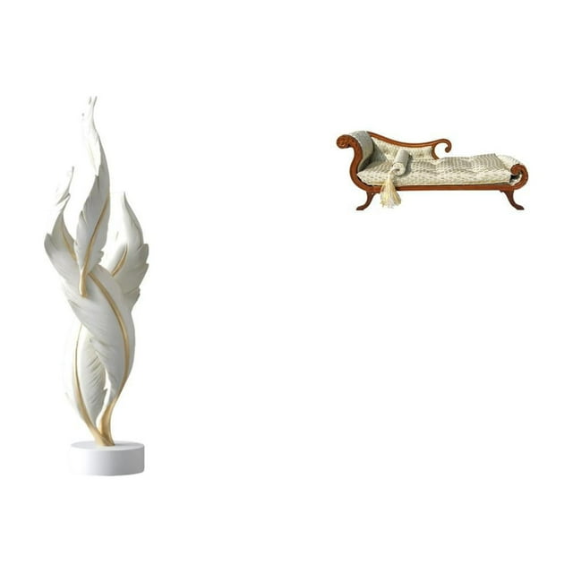 Figura decorativa,Escultura de plumas para escritorio,oficina,decoración del hogar,Figura decorativa de escritorio para decoración de mesa del hogar,Sofá en miniatura para muñecas,Muebles