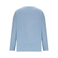 thumbnail image 6 of ManxiVoo Casual Linen Blend Long Sleeve Tops for Women V Neck Pullover Blouses Lightweight Summer Loose Fit Shirts S Size Blue, 6 of 6