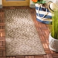 thumbnail image 2 of Safavieh Courtyard Lavern Geometric Indoor/Outdoor Runner Rug, Brown/Bone, 2'3" x 6'7", 2 of 9