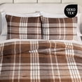 thumbnail image 3 of Better Homes & Gardens 3-Piece Brown Plaid Cozy Knit Comforter Set, Full/Queen, 3 of 9