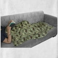 thumbnail image 5 of Autumn Soft Flannel Fleece Throw Blanket, Continuous Cartoon Design Repeated Puppies Chasing Playing Art, Cozy Plush for Indoor and Outdoor Use, 50" x 70", Almond Green and Multicolor, by Ambesonne, 5 of 5