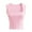 Pink, variant on Lindreshi Crop Tops for Women Women's Sleeveless Summer Casual Tops Regular Round Neck Solid Sleeveless Vest Tops
