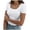 W10-White, variant on Rhuody Womens T Shirts Summer Short Sleeve Square Neck Ribbed Slim Fitted Shirts Tee Tshirt Women Clothing Red