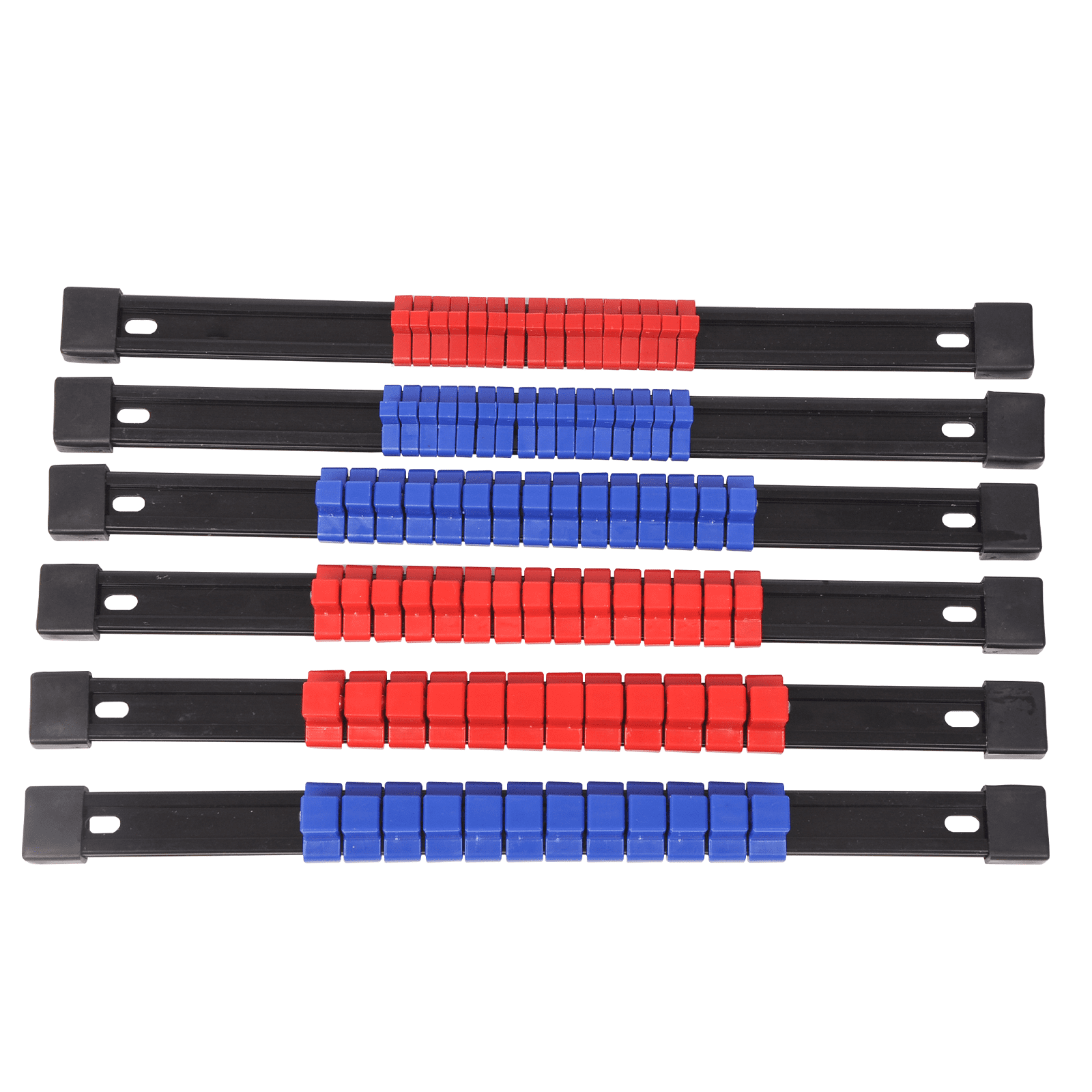 WINMAX AUTOMOTIVE TOOLS 6 Pieces 1/4,3/8,1/2 in Abs Mountable Socket Rail Rack Holder Organizer