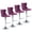 Purple-Silver Leg, variant on HUMEHA Set of 4 Swivel Barstool Gray Black Leg Adjustable 25-33"