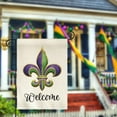 thumbnail image 2 of Newhomestyle Welcome Fleur de Lis Garden Flag Vertical Double Sided, Holiday Party Mardi Gras Yard Outdoor Decoration 12x18 Inch, 2 of 6