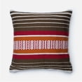 thumbnail image 1 of Loloi 22" Coussin Carré en Duvet de Polyester en Brun et Rouge, 1 of 1