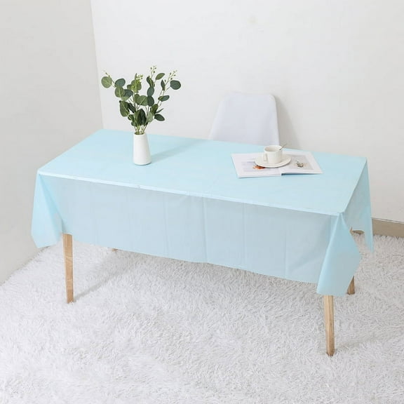 ERDOUY Disposable Table Cloth - 10pcs, 53.93 x 72.04 Inch Table Cloths for Parties, Decorative tablecloths suitable for rectangular tables, Blue tablecloth