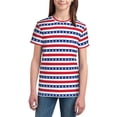 thumbnail image 3 of Wukai Stars And Stripes Youth Unisex Short Sleeve T-Shirt for Boys, Girls, Teens, and Kids-Large, 3 of 7