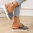 thumbnail image 5 of CYMMPU Women's Open Toe Espadrille Wedge Slide Sandals Slip On Casual Shoes with Decorative Strap for Summer Everyday Wear Gray 41, 5 of 7