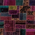thumbnail image 1 of Ahgly Company Indoor Square Abstract Maroon Purple Patchwork Area Rugs, 4' Square, 1 of 6