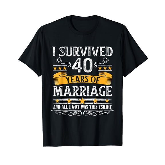 40th Wedding Anniversary Shirt Couples Husband Wife 40 Years T-Shirt